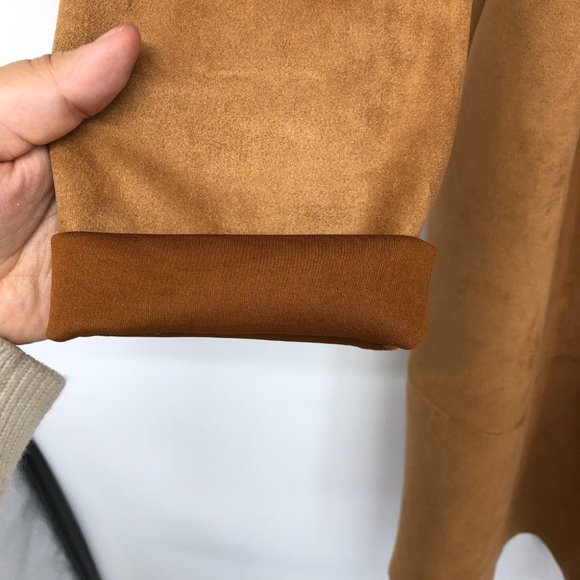 Zara Camel Brown Faux Suede Lightweight Midi Trench Coat EUC size S - Picture 12 of 16